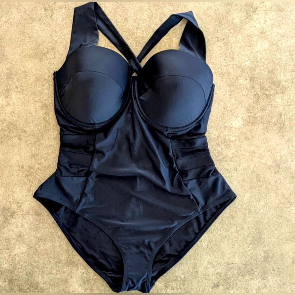 NWT Adore Me black one piece bathing suit, 42DD plus size swimsuit